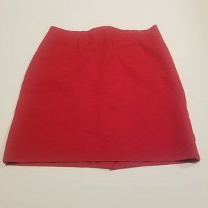 J. Jill Stretch XS Petite Viscose Blend Ponte Knee Length Pencil Red Skirt